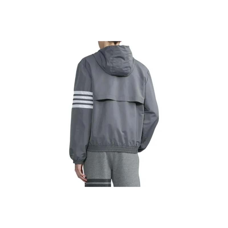 THOM BROWNE Ripstop Mesh 4 Bar Hooded Zip Up Jacket-4