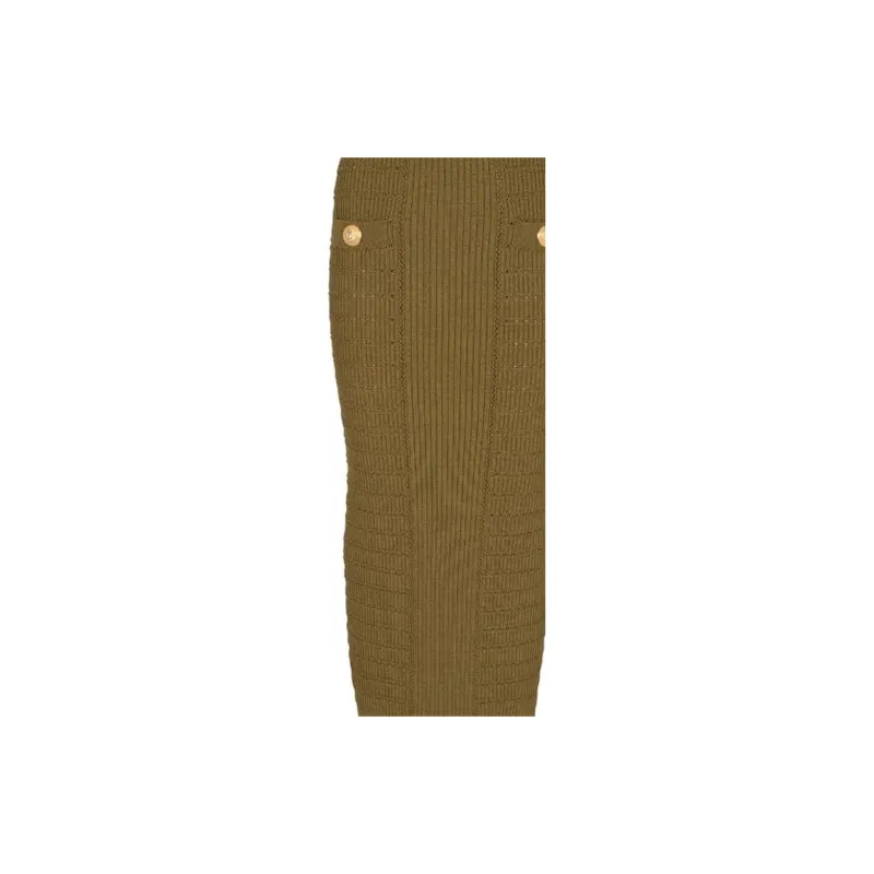 BALMAIN SS23 Skirt Women's Yellow Green-4
