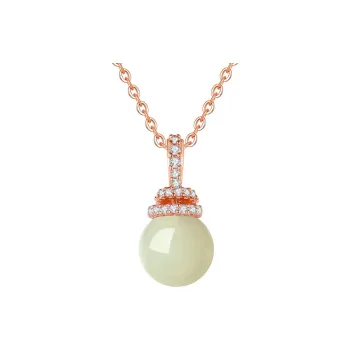 Zhi Yue Necklaces Pale Greenish White Jade Women's