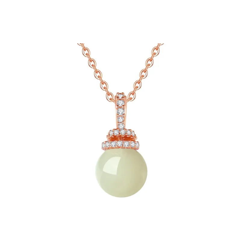 Zhi Yue Necklaces Pale Greenish White Jade Women's-0