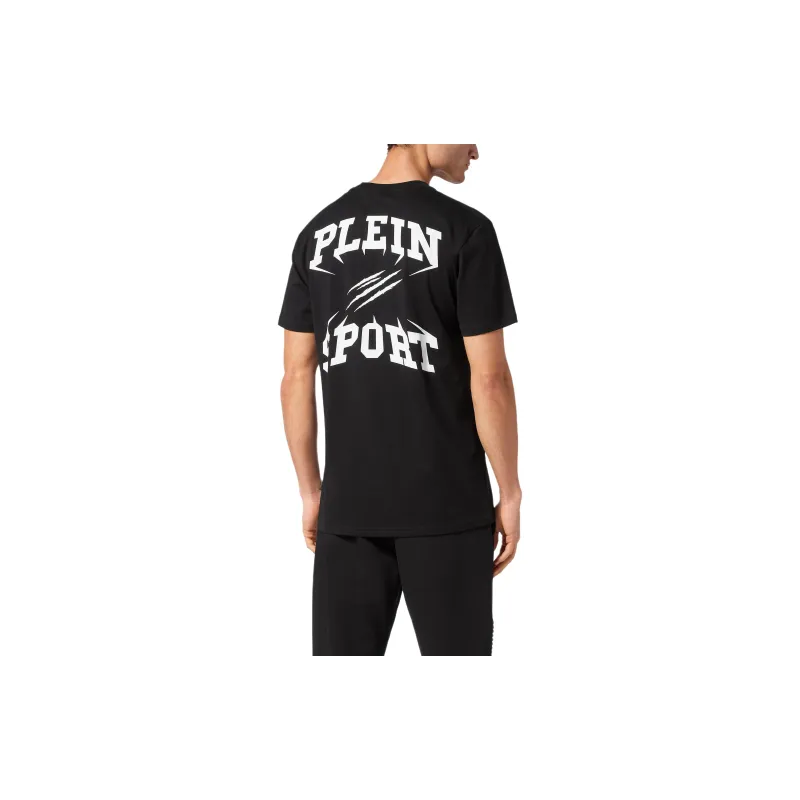 PLEIN SPORT Logo print Crew neck T shirt-3