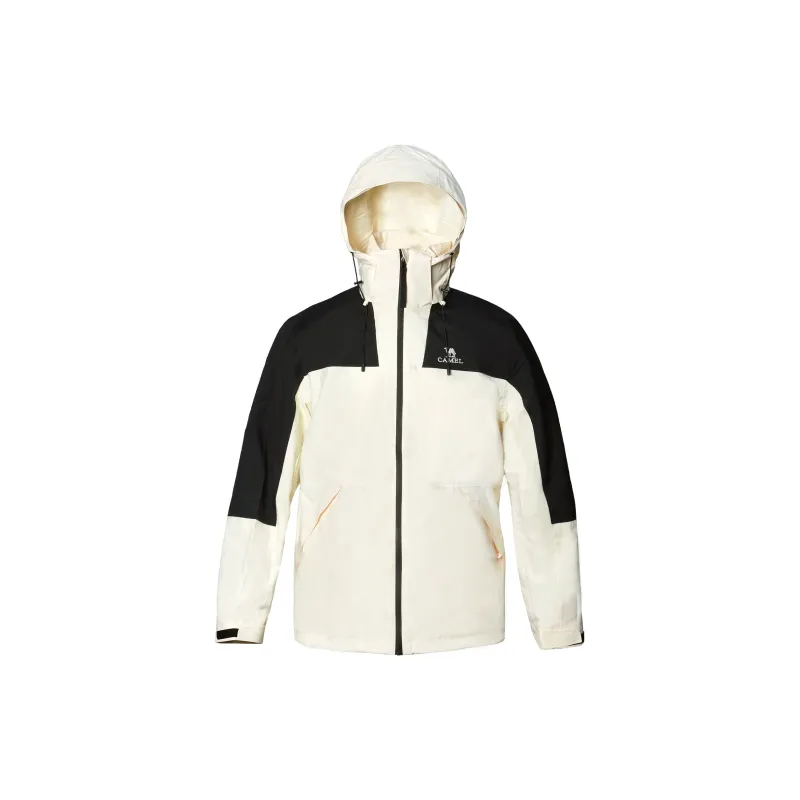 CAMEL All weather Water Resistant Windproof Breathable Warm Windbreaker Jacket Unisex White Black-1