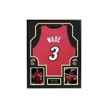 Yi Shot Miami Heat Team Jersey Included SA Certificate, Framed And Treasured Red Black Unisex