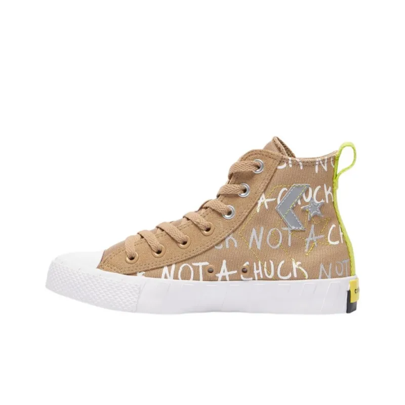 Converse Slip Resistant Anti Kick High Top Kids Canvas Shoes Khaki Teenagers-1