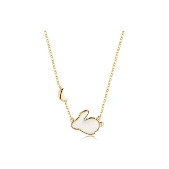 Happy Tide 925 Sterling Silver Collarbone Chain Women's Gold