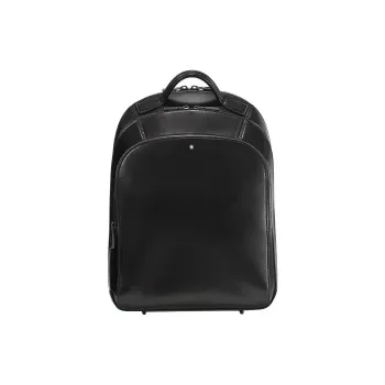 MONTBLANC Shiny Leather Backpack Small Size Men's Black