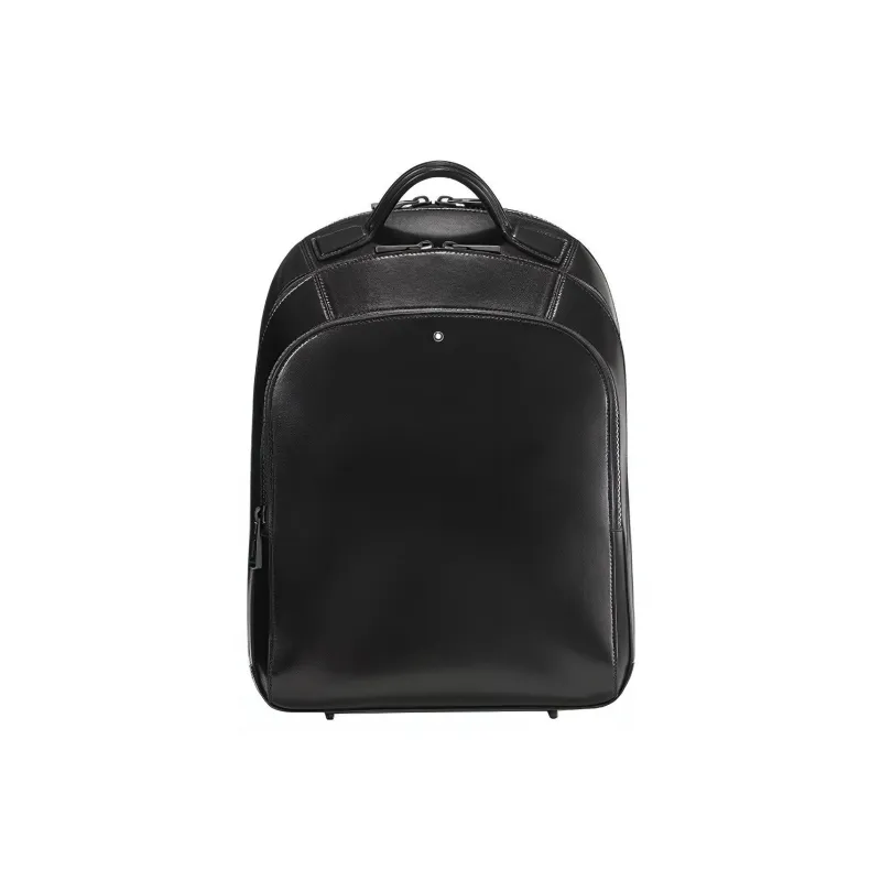 MONTBLANC Shiny Leather Backpack Small Size Men's Black-0