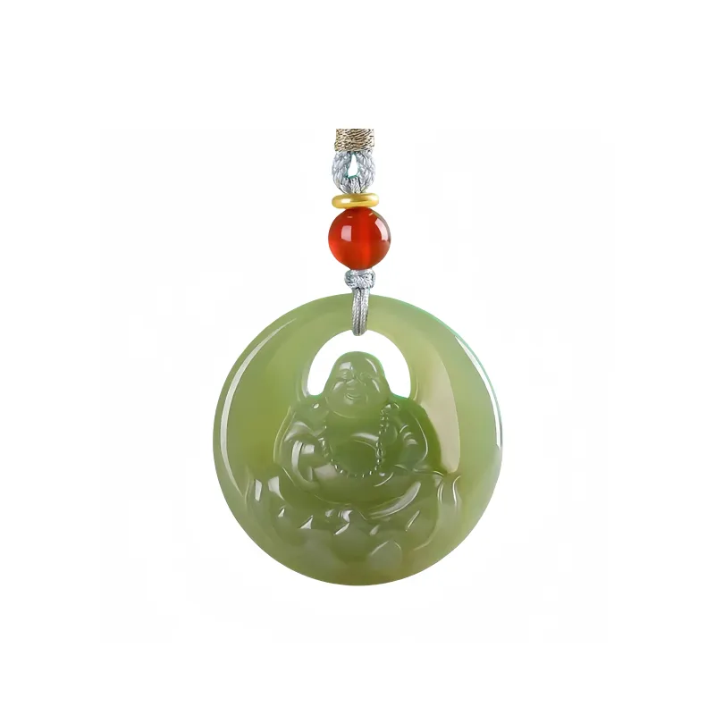 Lingxiang Yurun Hetian Jade Necklaces Pale Greenish White Jade Unisex-0