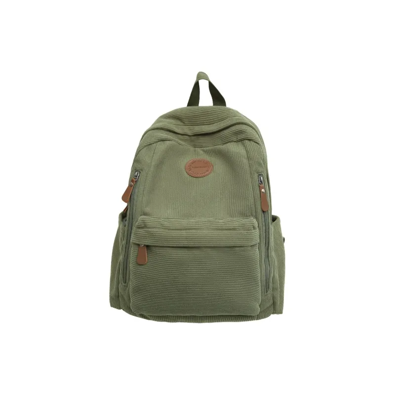 Barang Bear Corduroy Backpack Unisex White/Green/Khaki/Gray/Black-1
