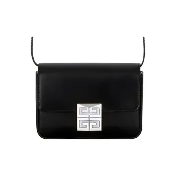 GIVENCHY 4G Cow Leather Shoulder Bag, Crossbody Bag Small Size Unisex Black