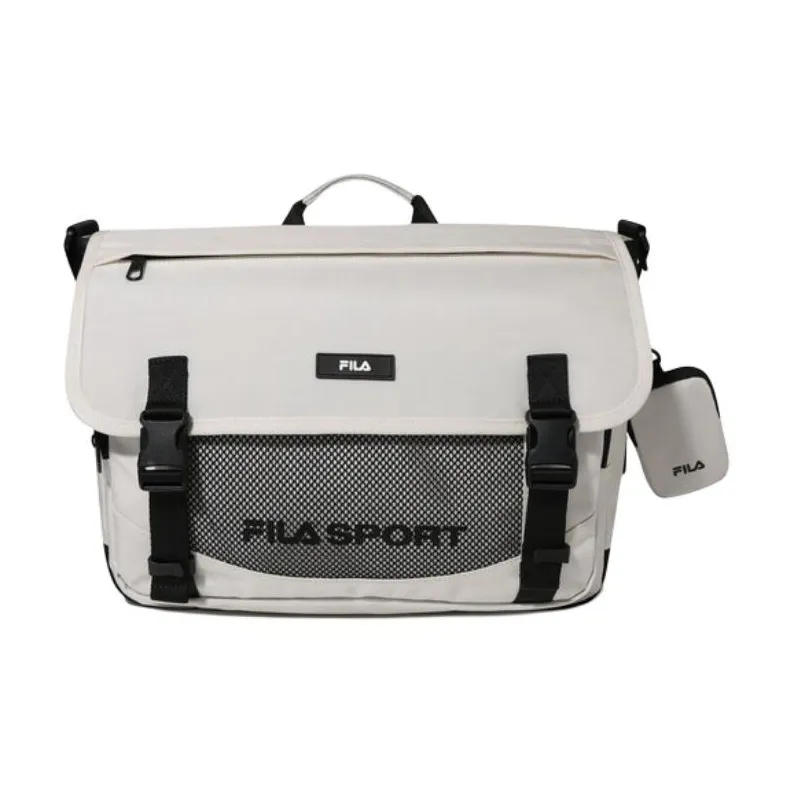 FILA Nylon Messenger Bag, Crossbody Bag, Shoulder Bag Regular Unisex Cream-1