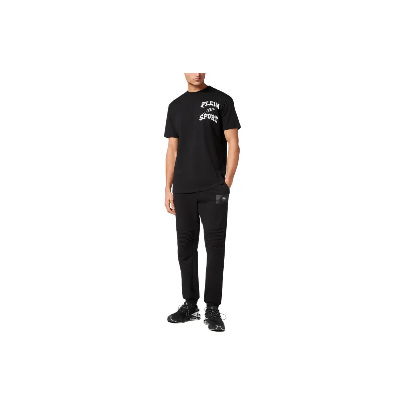PLEIN SPORT Logo print Crew neck T shirt-1