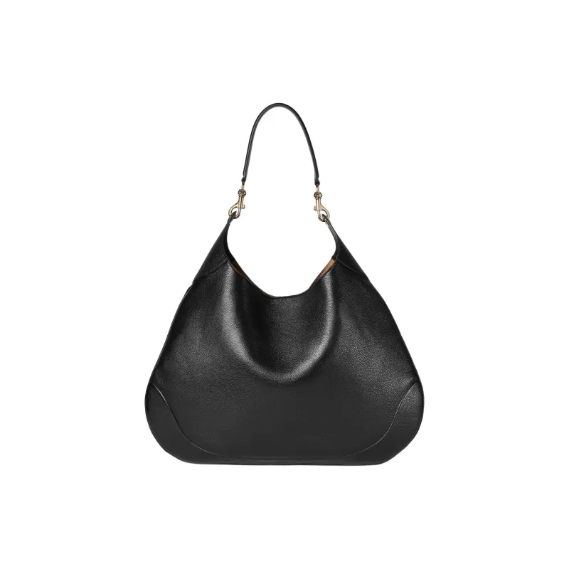 GUCCI Grain Leather Handbag, Shoulder Bag Tubas Women's Black-4