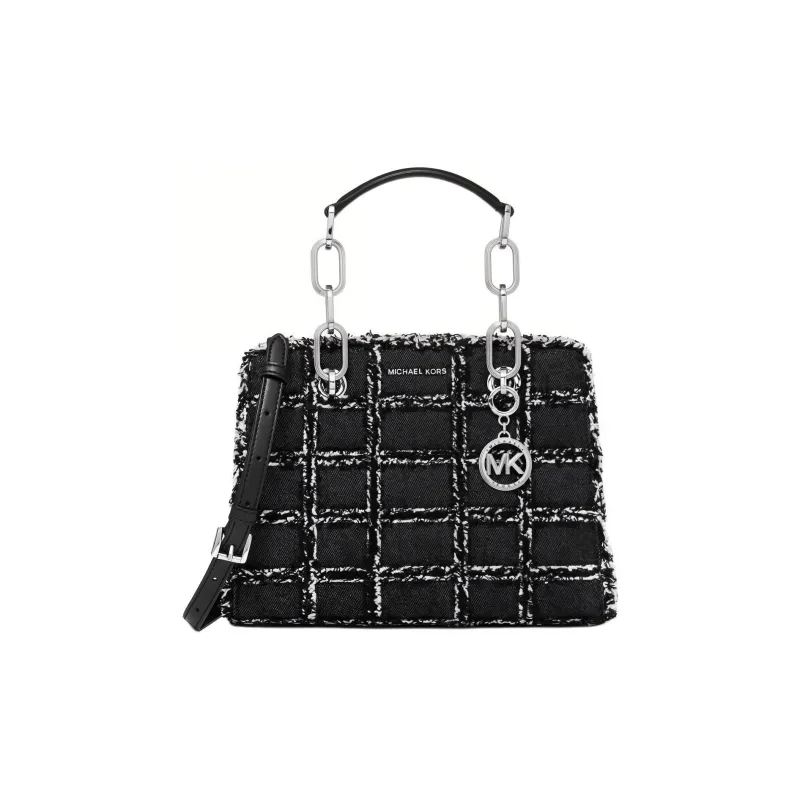 MICHAEL KORS Cynthia Fabric Shoulder Bag, Crossbody Bag, Handbag Trumpets Women's Black-0
