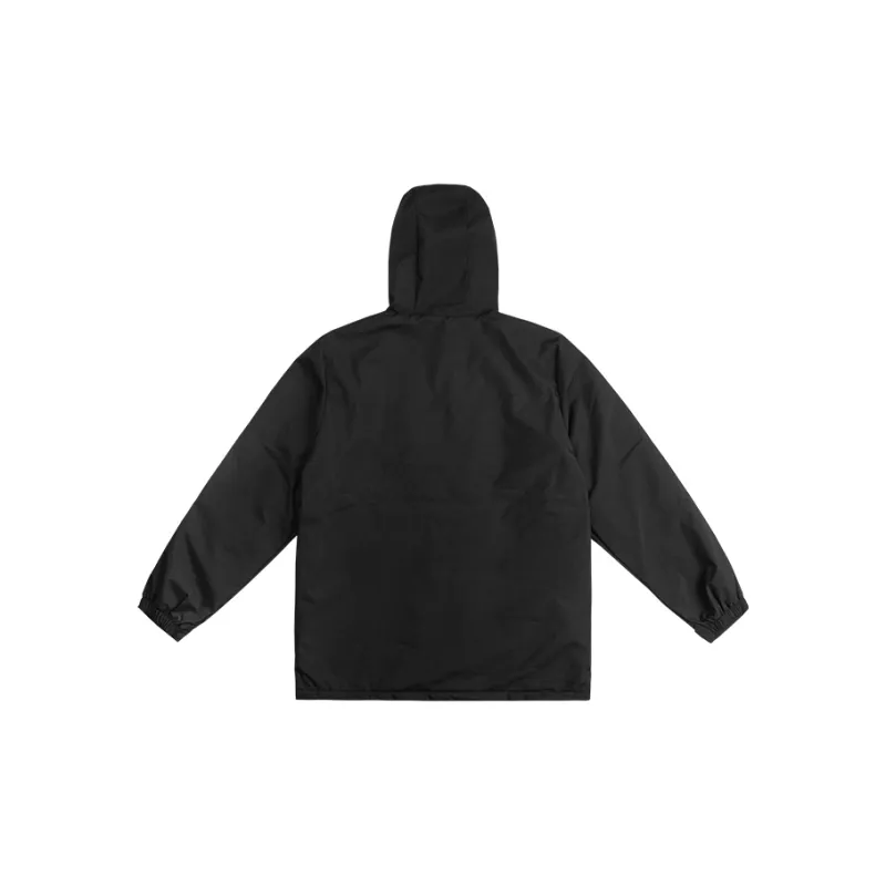 BKCXZICE Puffer Jacket With Fleece Lining Windproof Sports Coat Waterproof Cotton Clothing Trendy Unisex Black-1
