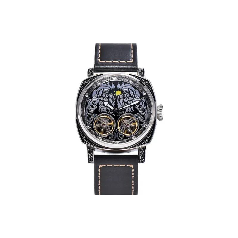 VRQ Good And Evil Watch Automatic Mechanical Movement Watch Men's Watches Cut Out Dial-0