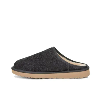 UGG Classic Slip On Shaggy Suede Slipper Dark Grey