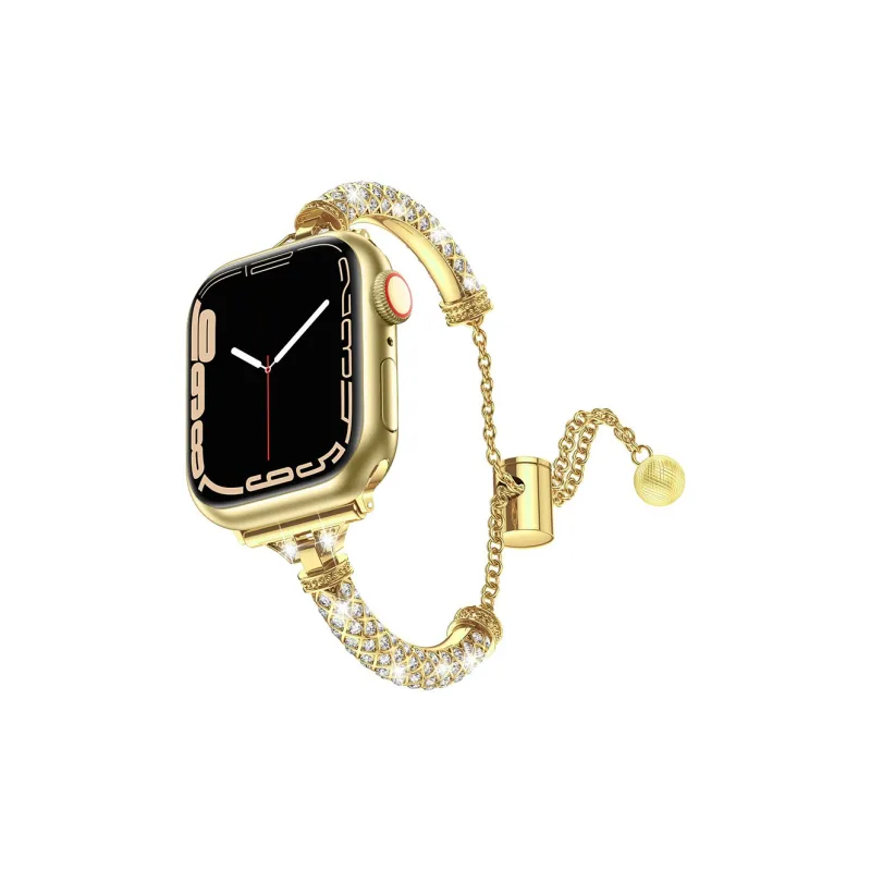 ZHENGGUANG Watch Band Apple Compatibility 38 45mm Rhinestone Embellished Material-9