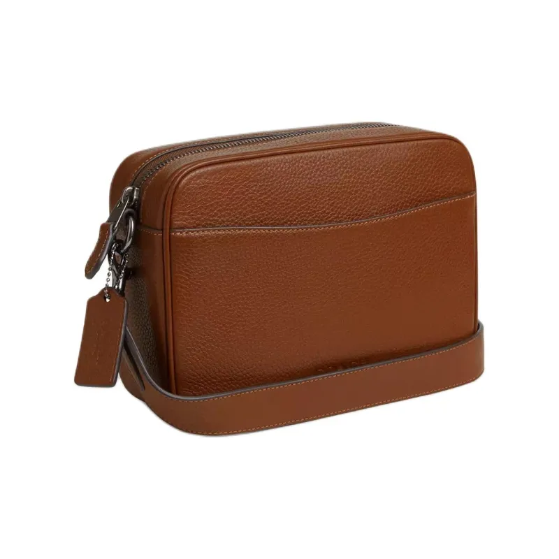 COACH Suede Messenger Bag, Shoulder Bag, Crossbody Bag Small Size Men's Brown-1