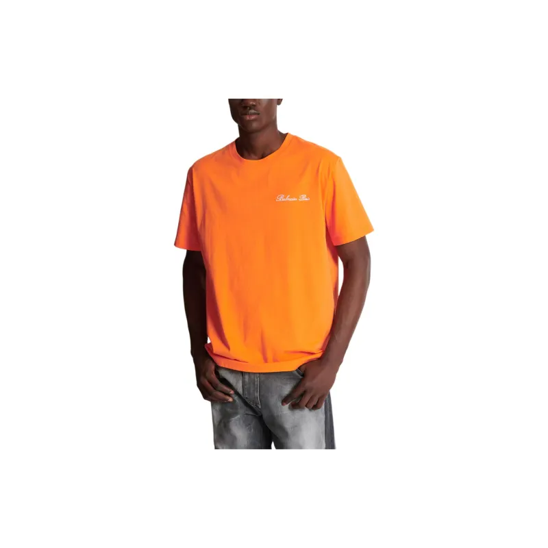BALMAIN Embroidered Signature Logo T shirt-3