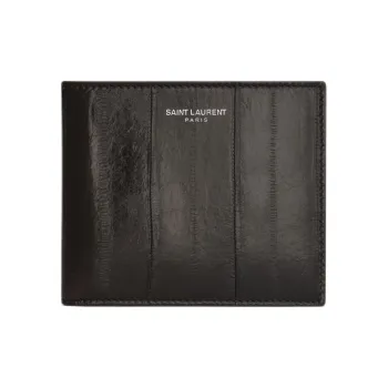 SAINT LAURENT Eel Skin Wallet Men's Caramel Brown
