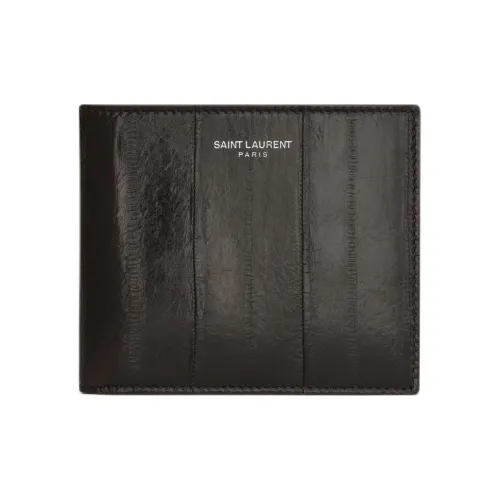 SAINT LAURENT Eel Skin Wallet Men's Caramel Brown