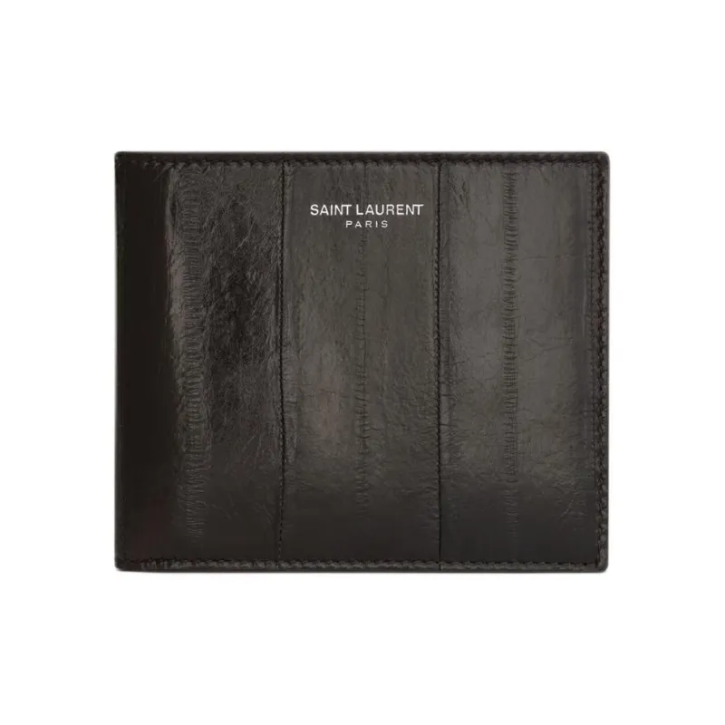 SAINT LAURENT Eel Skin Wallet Men's Caramel Brown-0