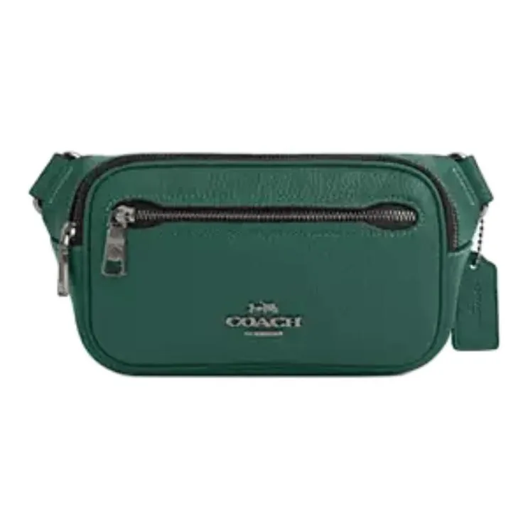 COACH Elias Litchi Grain Leather Fanny Pack Small Size Men's Emerald Green-0