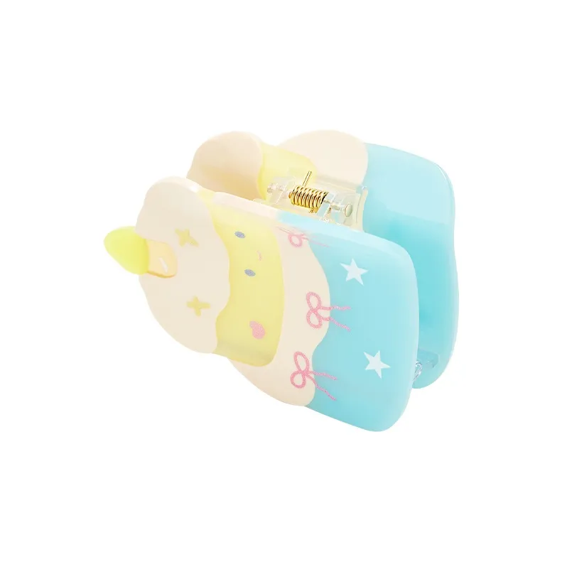 MUYKUY Acetate Hair Clips Women's Pink/Blue/Brown-5