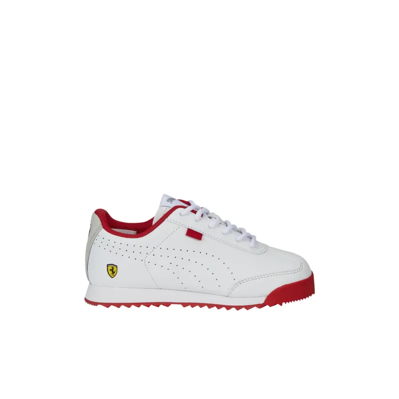 Ferrari x PUMA Roma Anti Slip Wear Resistant Low Top Kids Lifestyle Shoes White Children Aged 3 7 Years Old-1