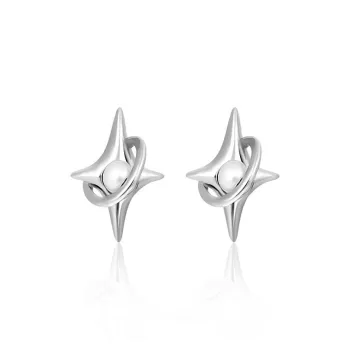 HANYUDIE Copper Faux Pearl Stud Earrings Unisex