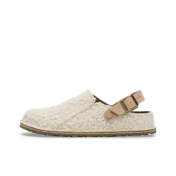 Birkenstock Rubber Sole Slip Resistant Wrap toe Slippers Unisex Beige Narrow Fit