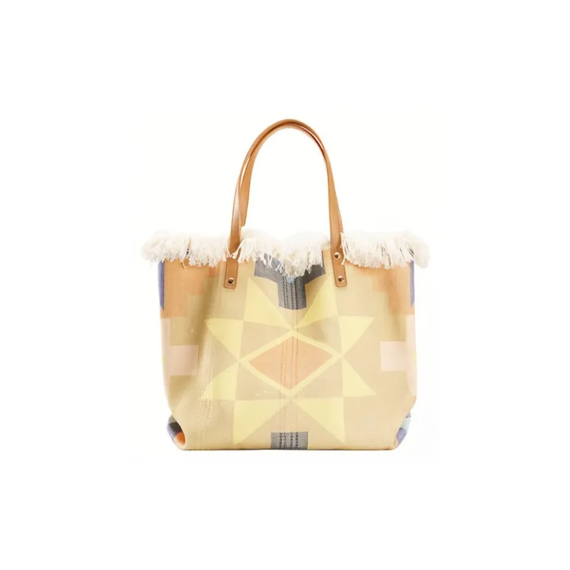 CHRISBELLA Commute Tote Bag, Shopping Bag, Handbag Women's Warm Beige/Country Green/Multicolor Yellow-4