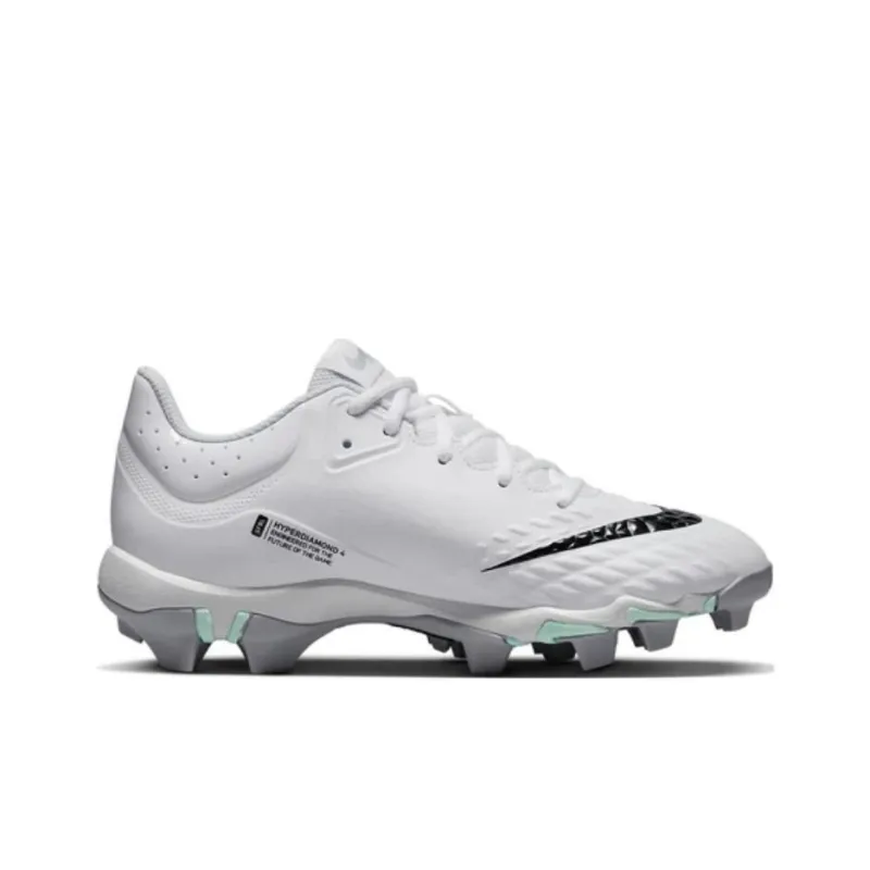 Nike Hyperdiamond 4 Anti Slip Wear Resistant Soccer Shoes Unisex White-1