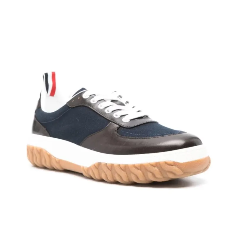 THOM BROWNE Letterman Panelled Lace Up Sneakers-2