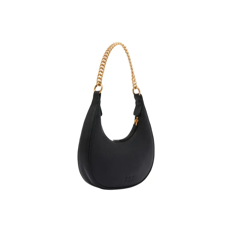 PINKO Cow Leather Shoulder Bag Handbag Shoulder Bag Small Size Women's Black-1