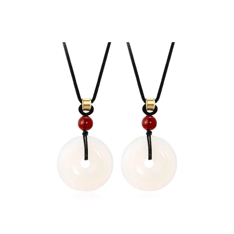 Oriental Jade Chalcedony Necklaces Unisex-3