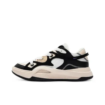 361° Warm Wear Resistant Slip Resistant Low Top Skateboard Shoes Unisex White Black