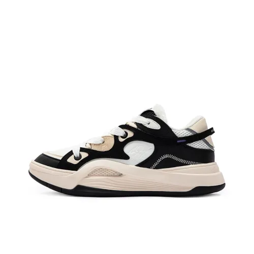 361° Warm Wear Resistant Slip Resistant Low Top Skateboard Shoes Unisex White Black