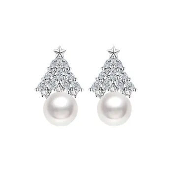 Heart Grass S925 Silver Stud Earrings Women's