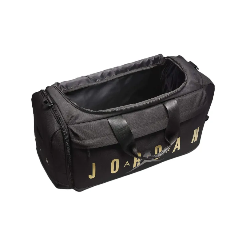 Jordan Velocity Polyester One Shoulder Crossbody Portable Travel Bag Regular Unisex Black & Gold-3