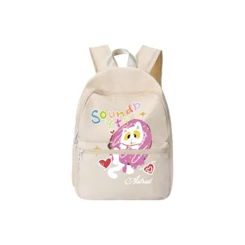 Soundbyte Polyester Backpack Unisex Cream White