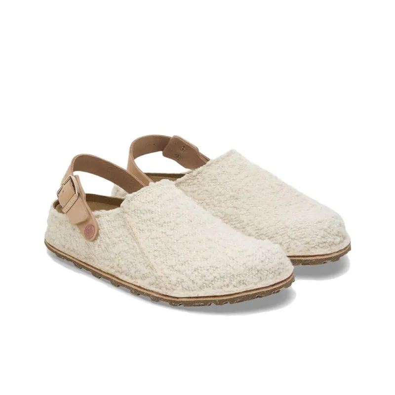 Birkenstock Rubber Sole Slip Resistant Wrap toe Slippers Unisex Beige Regular-3