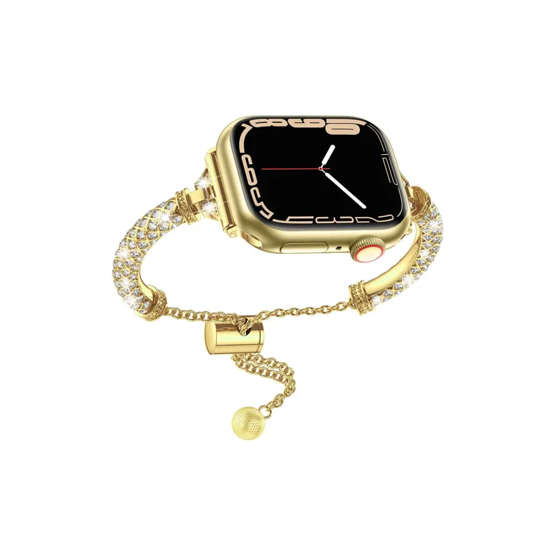 ZHENGGUANG Watch Band Apple Compatibility 38 45mm Rhinestone Embellished Material-10