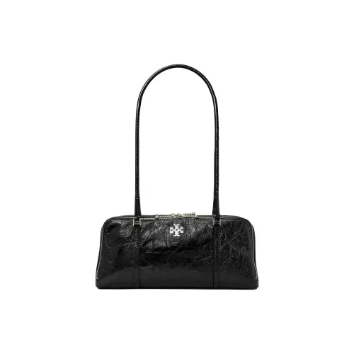 TORY BURCH Pleated Leather Handbag, Shoulder Bag Small Size Women's Black