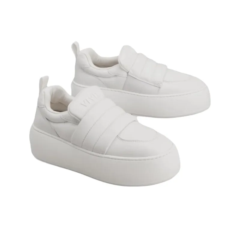 Roger Vivier Viv' Up Low Top Skateboard Shoes Women's White-2