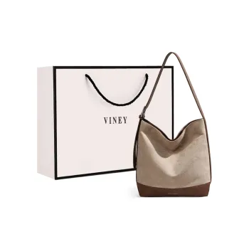 VINEY Fabric Shoulder Bag, Shoulder Bag Large Size Women's Apricot & Coffee