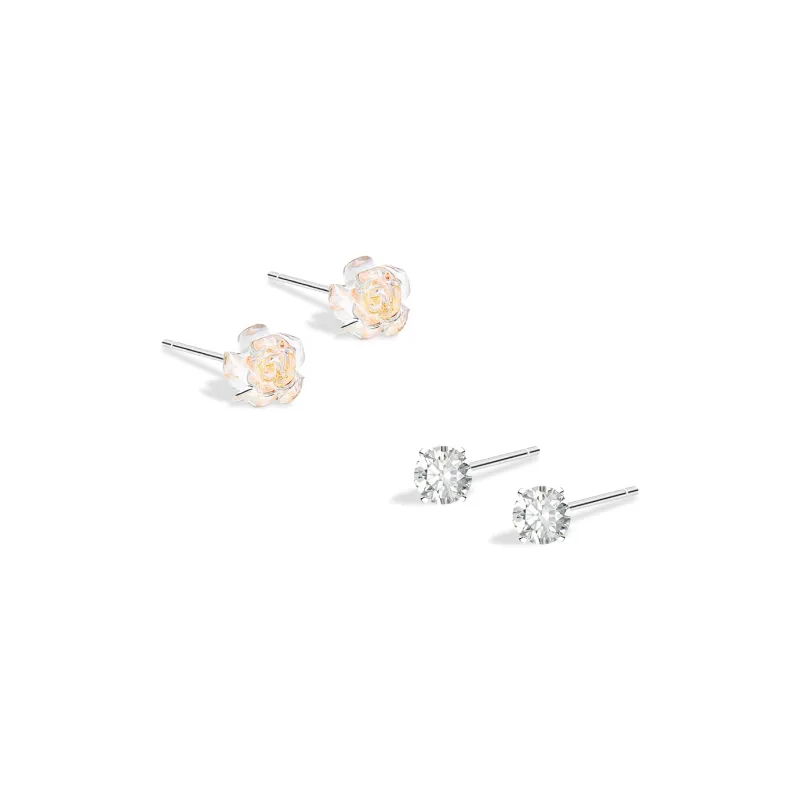 BLANK IN BLANK Sterling Silver Stud Earrings Women's Official Couple Love Confession Gift Box-15