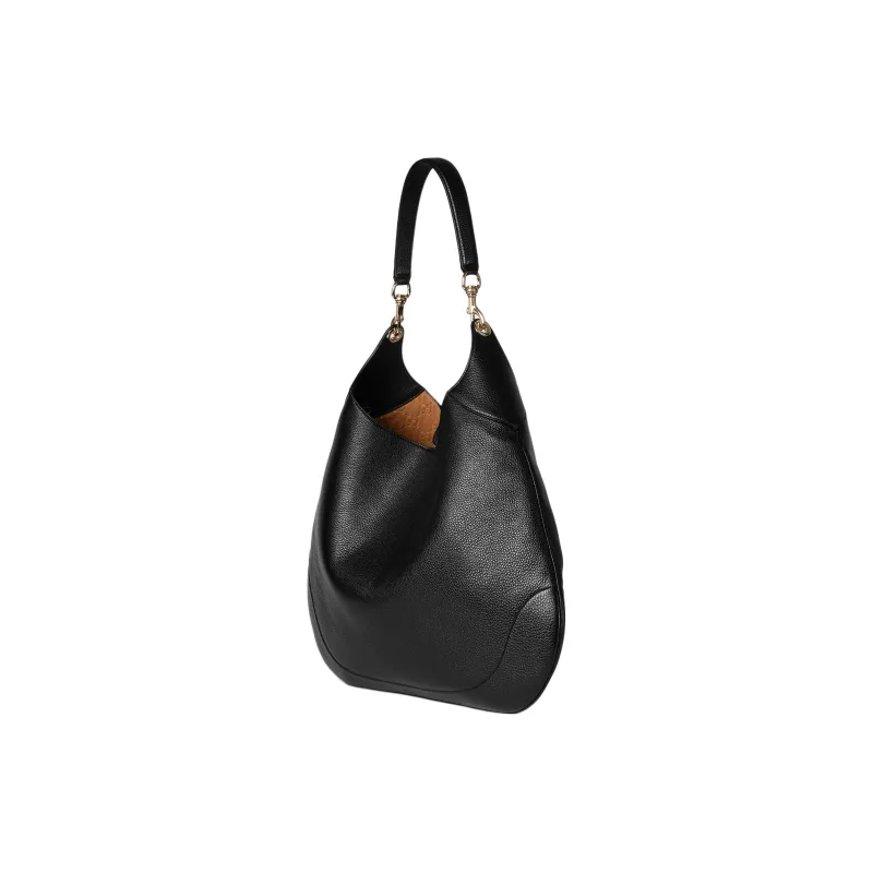 GUCCI Grain Leather Handbag, Shoulder Bag Tubas Women's Black-2