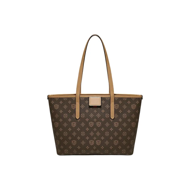 Marino Orlandi Synthetic Leather Tote Bag, Shoulder Bag Regular Women's Coffee-1